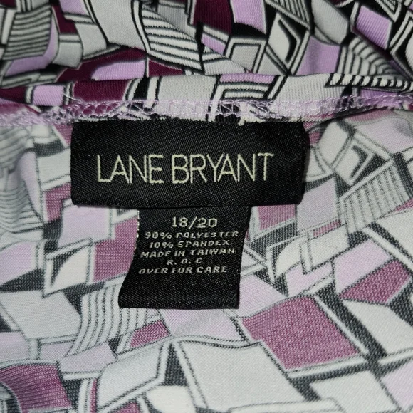 Women's Lane Bryant Blouse, Size 18/20, Purple Geometric Pattern - Picture 2 of 2